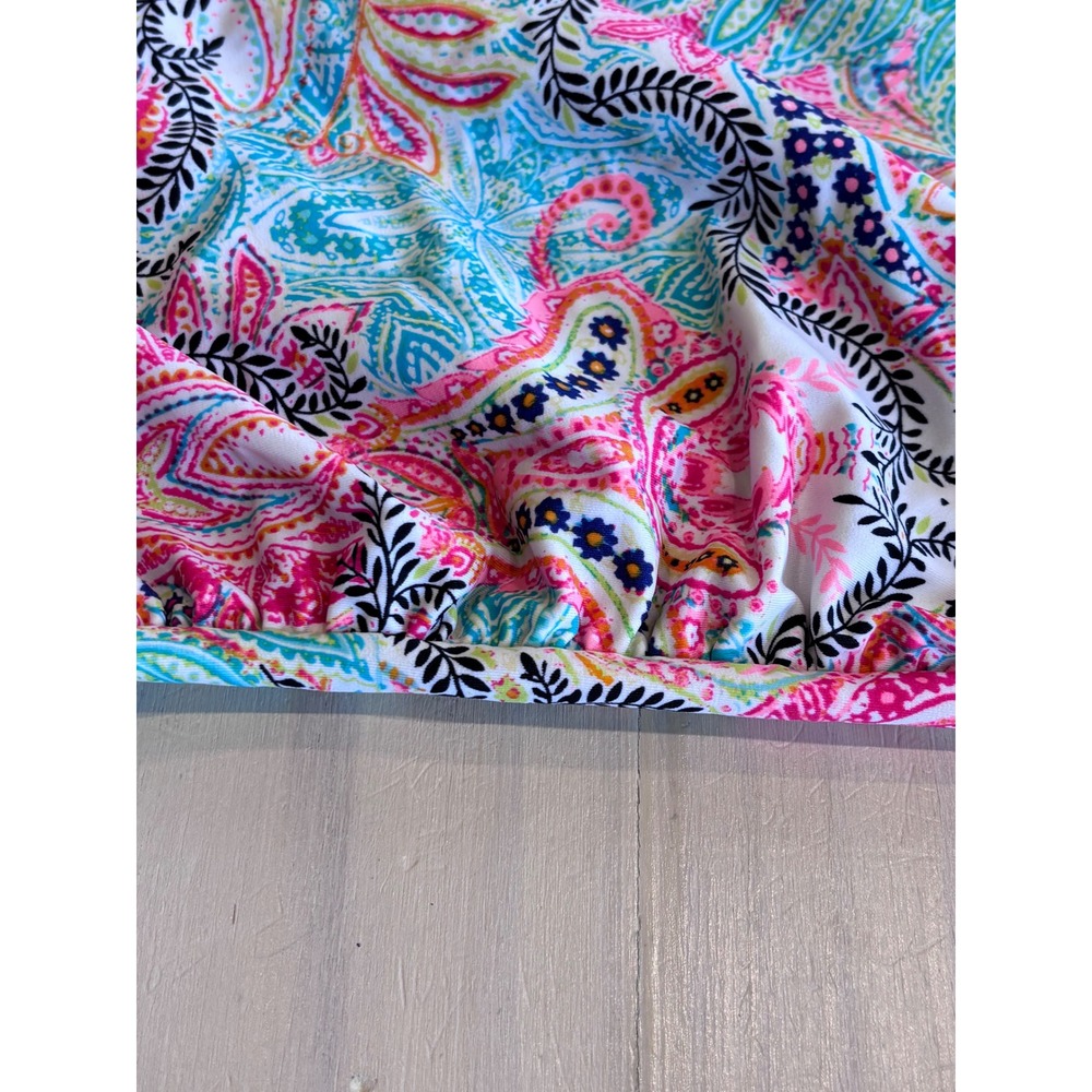 Cacique Swimdress Tankini Set Paisley Floral Pink Plus Size 18 Top 16 Bottom - Picture 12 of 13